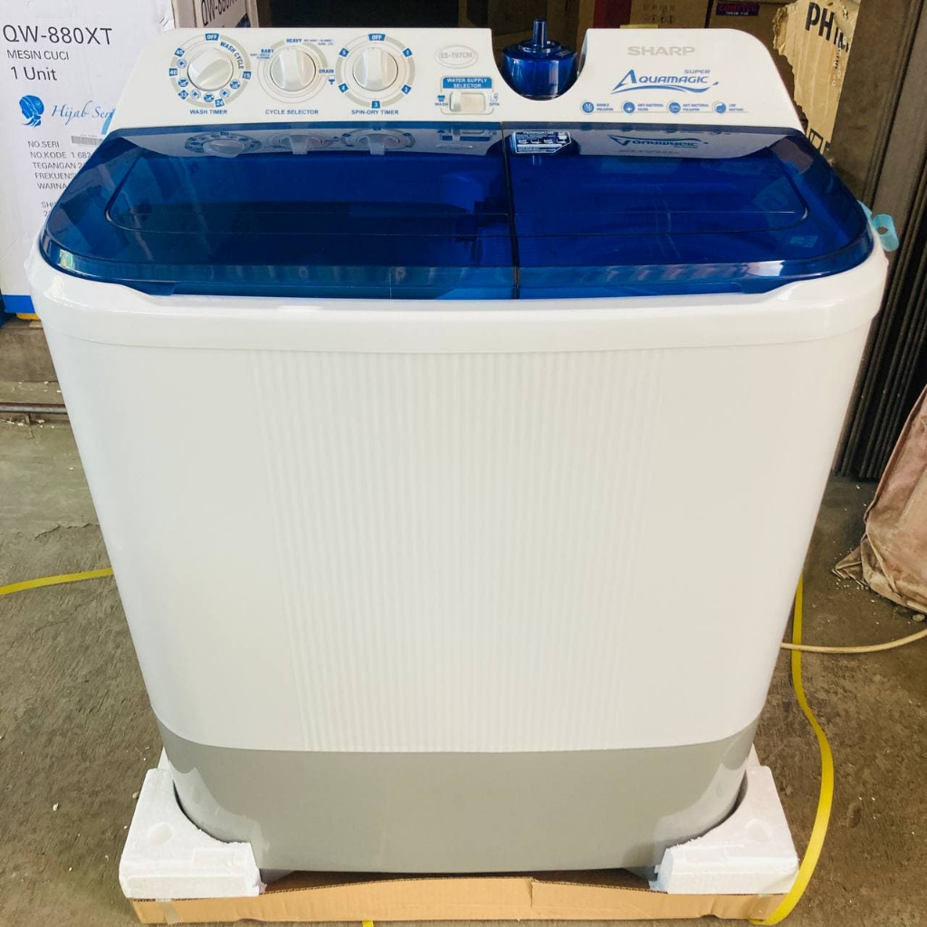SHARP MESIN CUCI 2 TABUNG 9KG ES T97CM /  ES-T97CM GARANSI RESMI