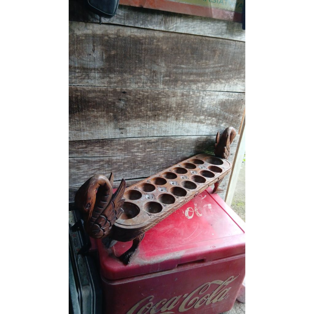 Papan dakon kayu jatu 365rb jadul antik kuno lawas vintage display