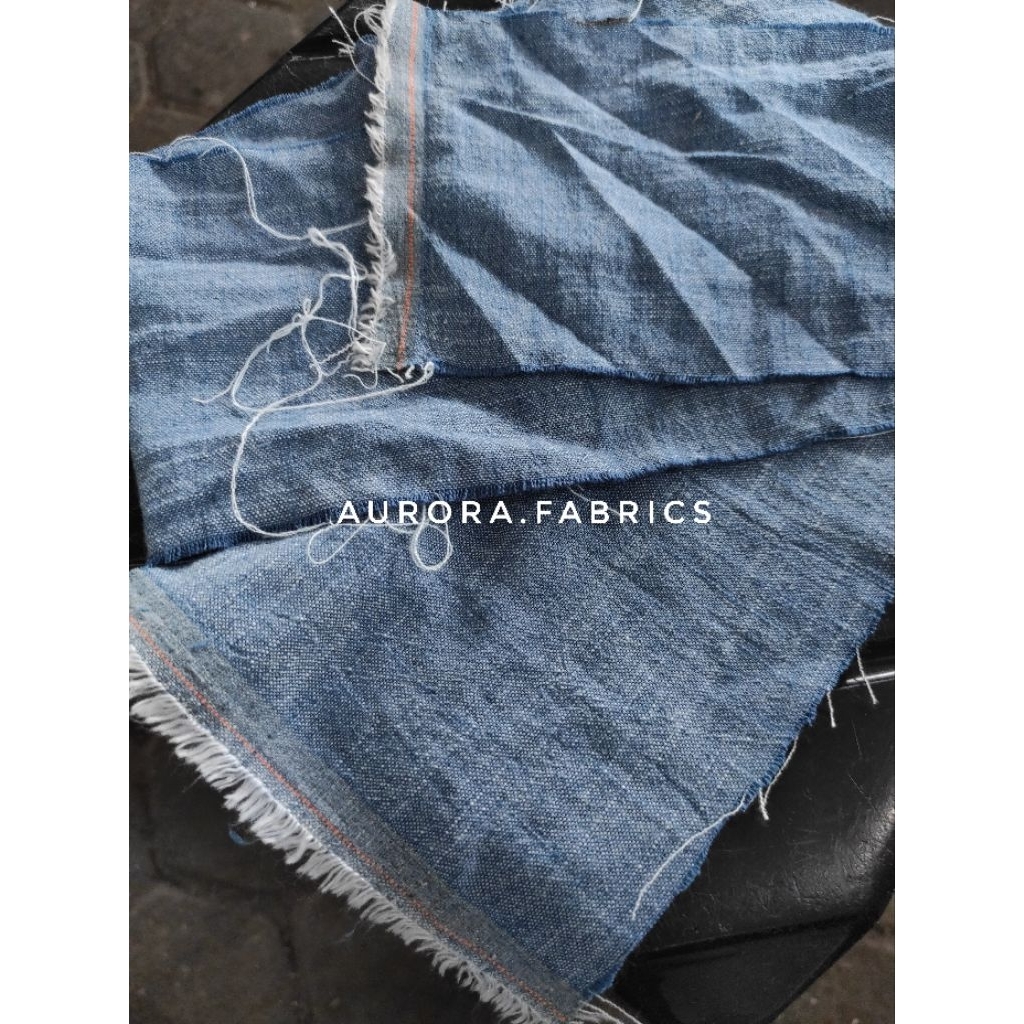 Kain Linen Barbis Polos Warna Denim