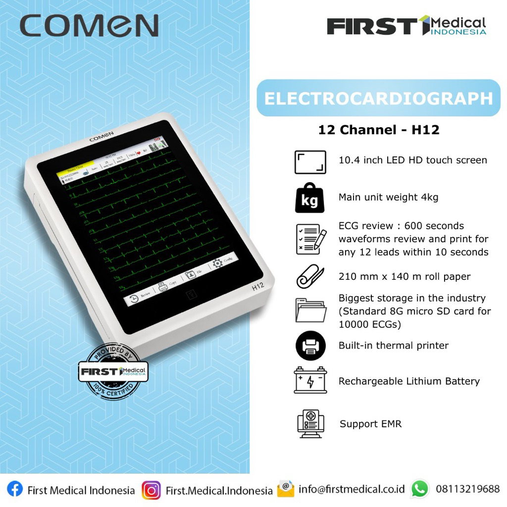 ECG 12 Channels Comen H12