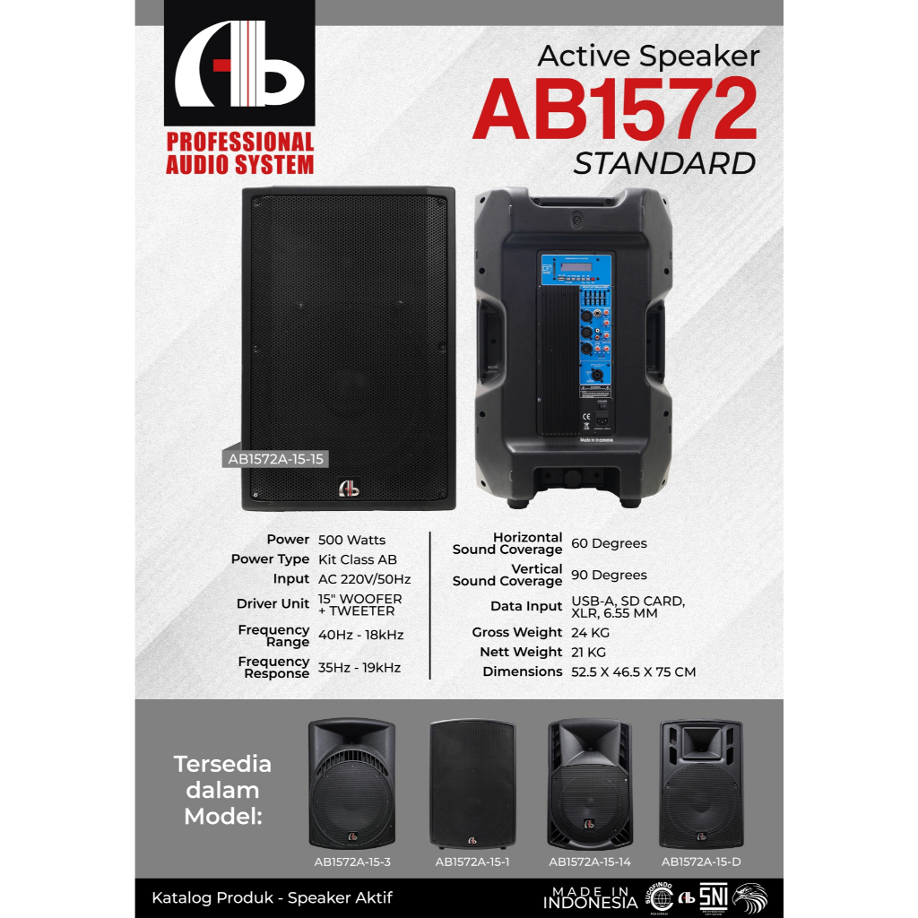 AB Speaker Aktif 15 Inch with Kit EQ Cipta Suara Elsound