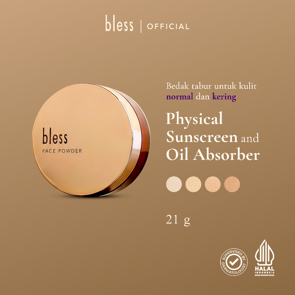Bless Face Powder 21gr | Bedak Tabur - Kulit Normal/Kering