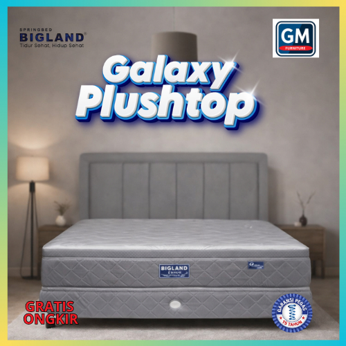 BIGLAND Kasur Springbed Plush Top T30cm Empuk Busa Tinggi Quilting Kniting 90x200cm - Springbed Bigl