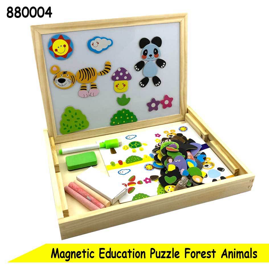 Wooden Magnetic Education Puzzle Forest Animals