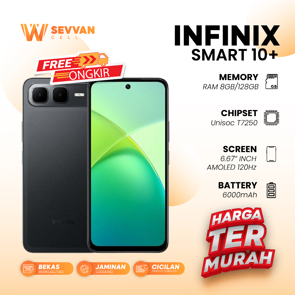 Handphone Infinix Smart 10 Plus Ram 8 128GB