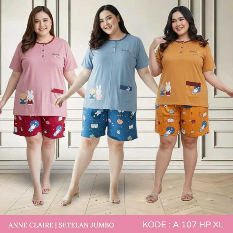 ANNE CLAIRE Baju Tidur Celana Pendek JUMBO XL | Baby Doll Sleepwear Dewasa Anak Remaja THEBIG3HOME