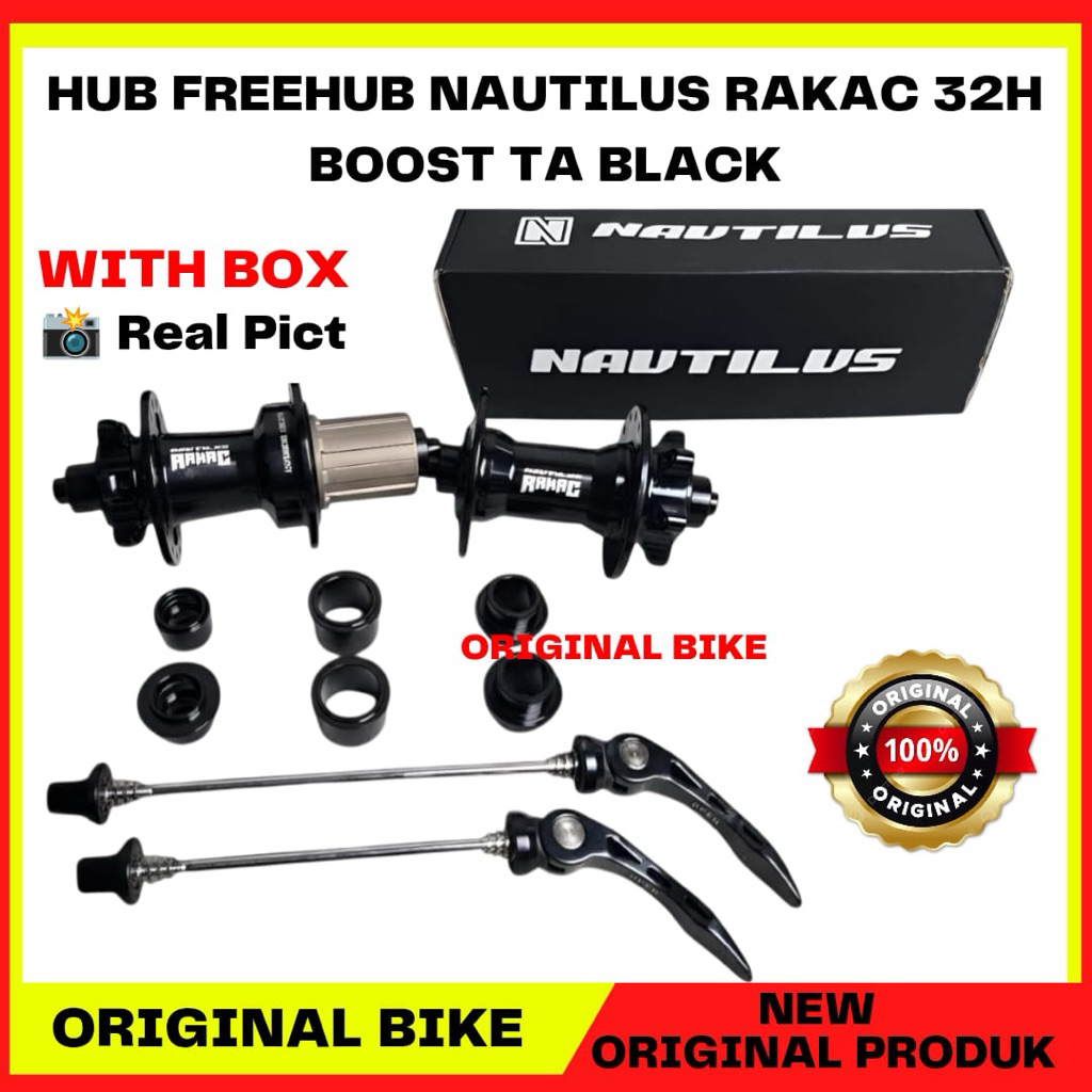 HUB FREEHUB SEPEDA NAUTILUS RAKAC 32H BOOST TA BLACK