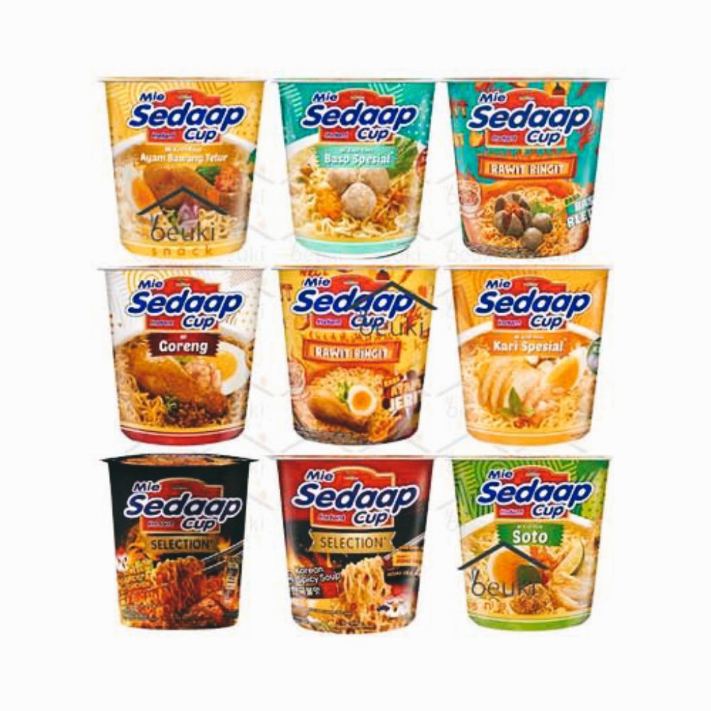 3Cup Mie Instan Sedaap Cup 81g - Aneka Varian Rasa