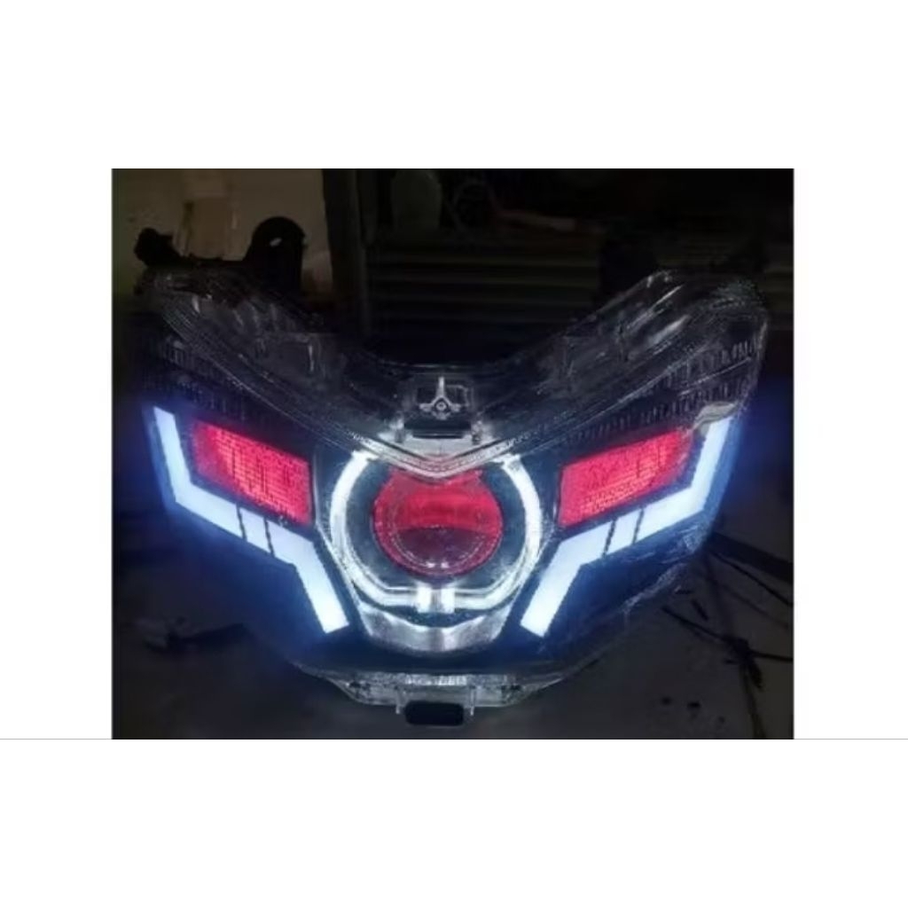 HEADLAMP SET LAMPU DEPAN SET REFLEKTOR CUSTOM SINGLE BILED AES EXPERIENCE YAMAHA NMAX OLD