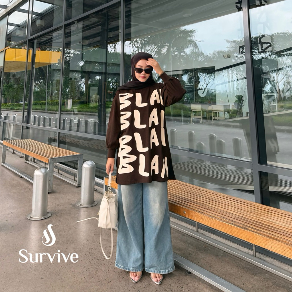 Survive ~ Kaos Tunik Wanita “Blah Series” Oversize