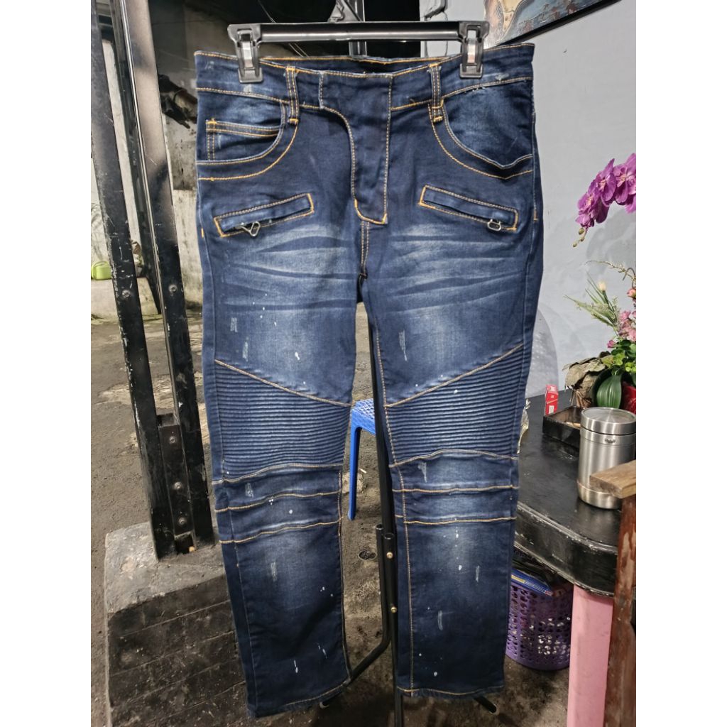 BALMAIN bikers strech jeans