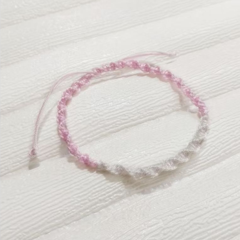 [TG002] Gelang tali giok pink & putih