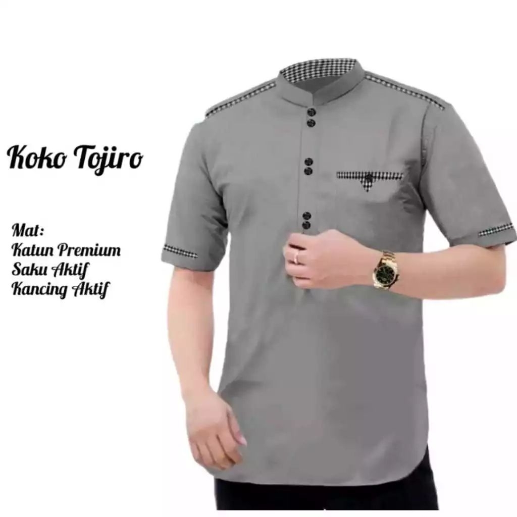 KOKO TOJIRO BAJU KOKO PRIA TOKO TOJIRO LENGAN PENDEK BAJU MUSLIM PRIA 2023