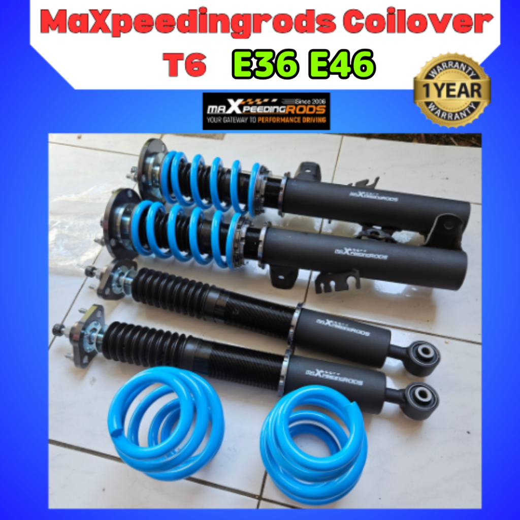Coilover BMW E36 E46 Maxpeedingrods T6 Daily Drift Maxpeedingrods T6 Coilover E36 E46Adjustable 24 C