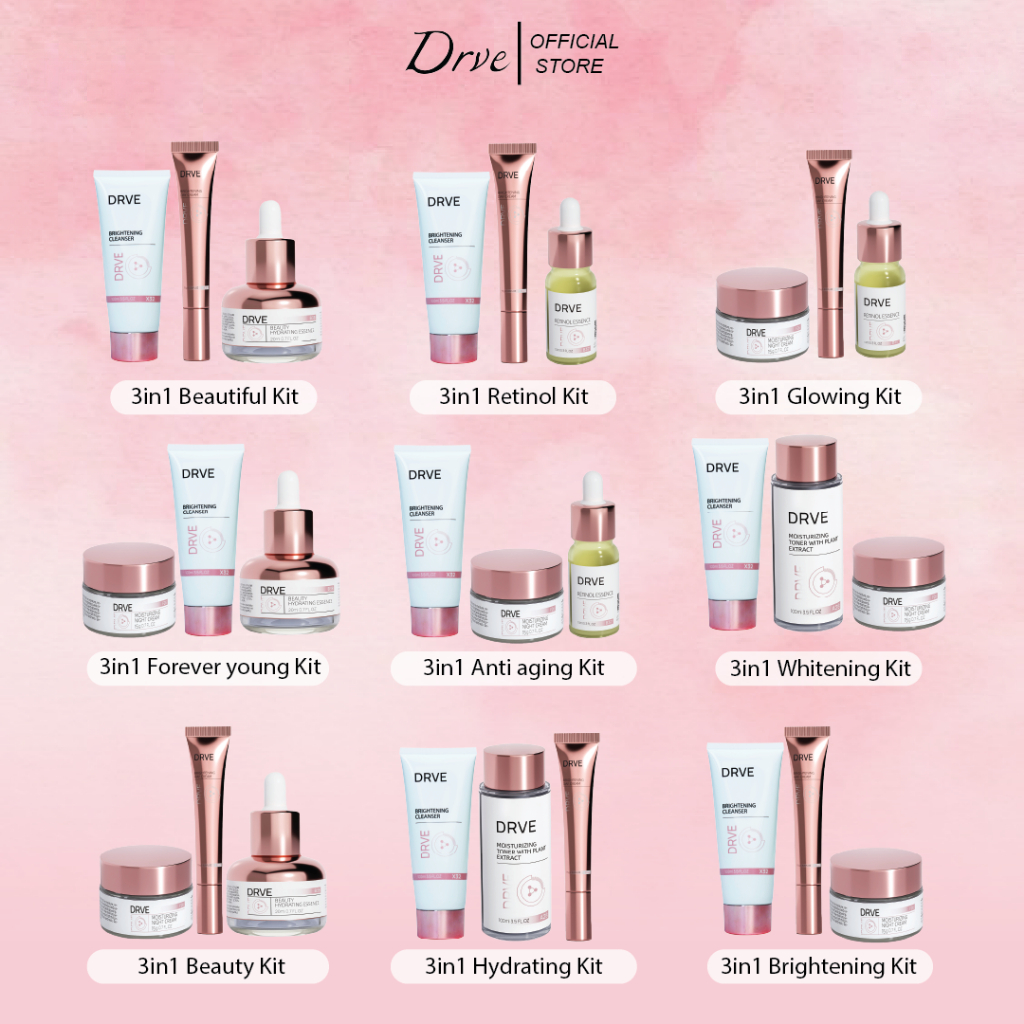 COD DRVE Paket Glowing  Membantu Mencerahkan Wajah Anti Penuaan Menjaga Kesehatan Kulit Natural Fini