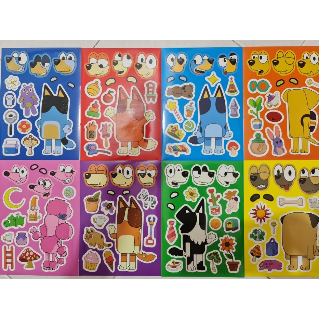 DIY sticker Bluey - stiker edukasi (harga per lembar)