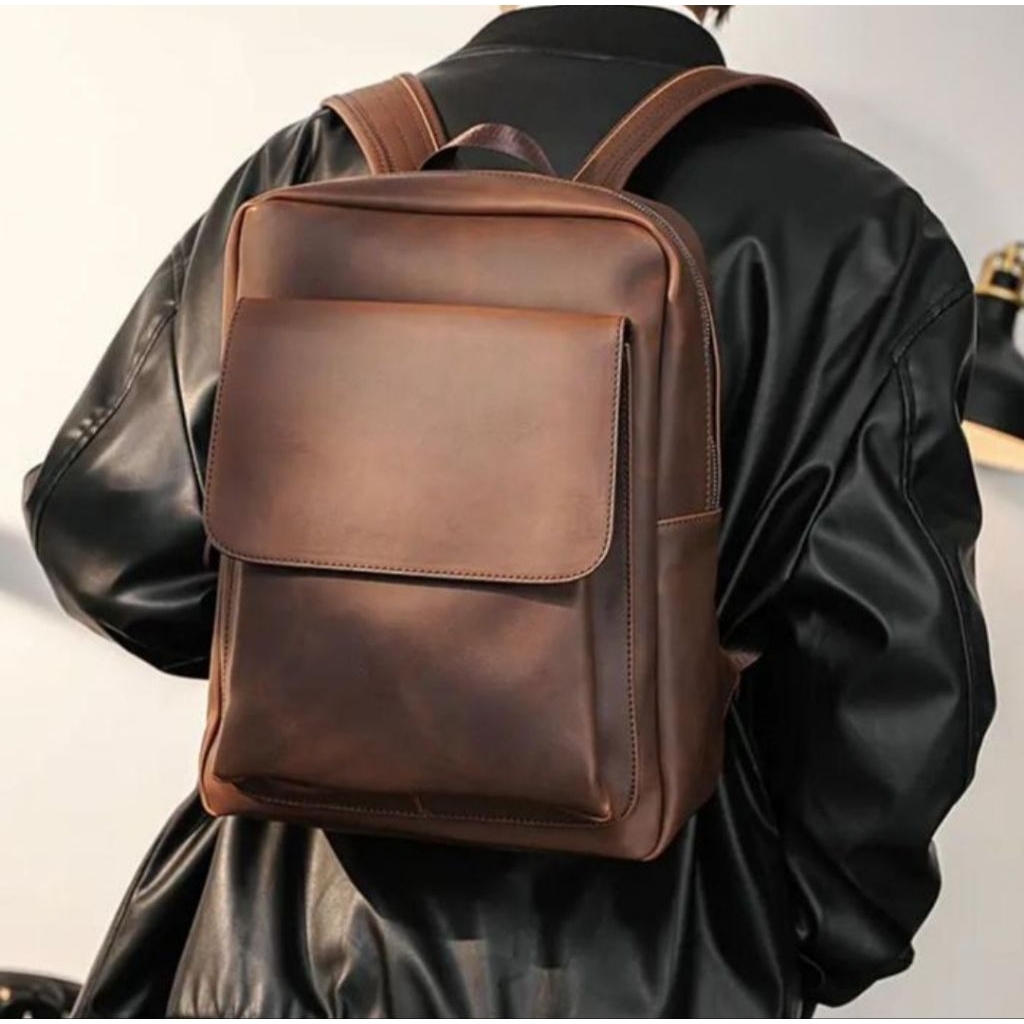 TAS RANSEL PRIA KULIAH KERJA - BAKPACK KULIT PRIA - TAS RANSEL COWOK KERJA
