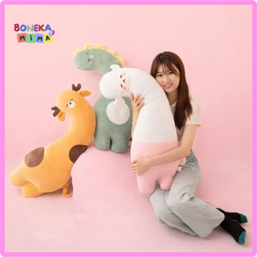 [bonekamima] Boneka Guling Mewah Jumbo ukuran 55cm | Karakter Alpaca, Dino, Jerapah | Mainan Anak