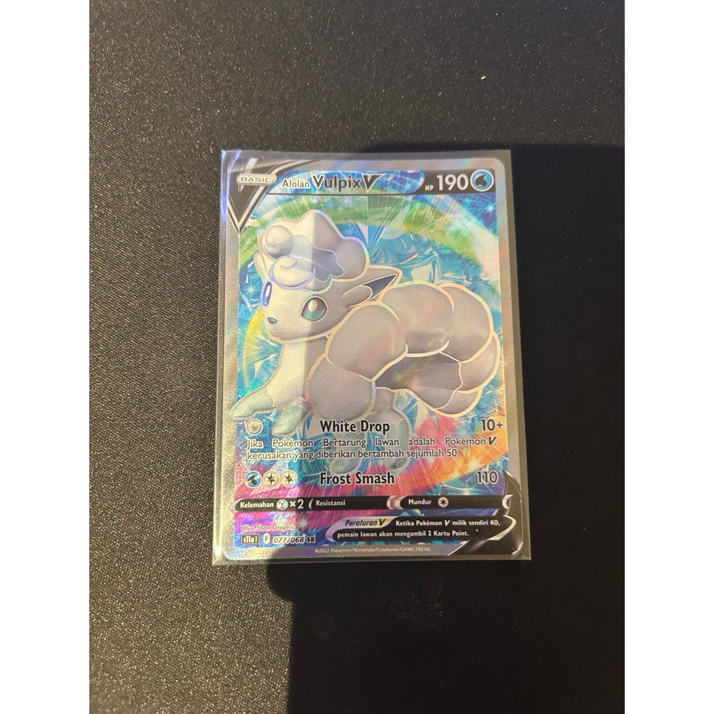 Alolan vulpix V SR secret rare full art kartu pokemon TCG Indonesia