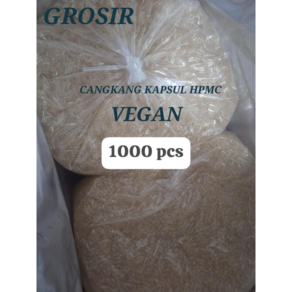 Cangkang Kapsul Kosong Vegan no 4 HPMC Hidroksipropil Metilselulosa Transparant Split 1000 pcs