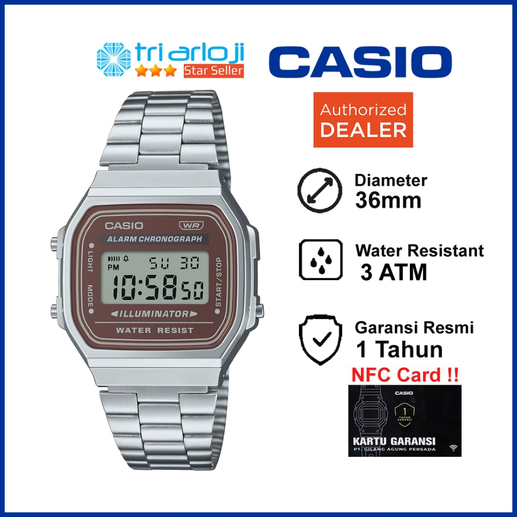 CASIO A168WA-5AYDF Jam Tangan Unisex Digital A168WA A168WA-5 Vintage A168WA 5AYDF