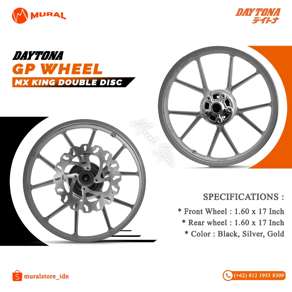 DAYTONA GP WHEEL Velg Original DAYTONA FOR YAMAHA MX KING , JUPITER Z , FIZ R , HONDA KARISMA RING 1