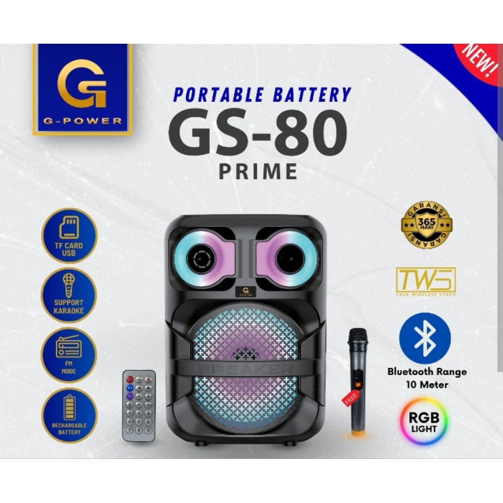SPEAKER PORTABEL G-POWER GS-80 PRIME (8inchi)