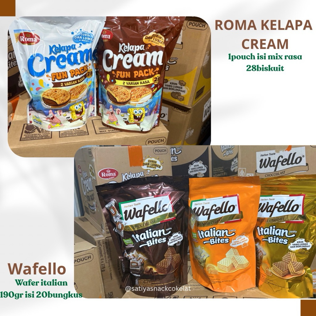 Wafello wafer/Roma kelapa pouch besar