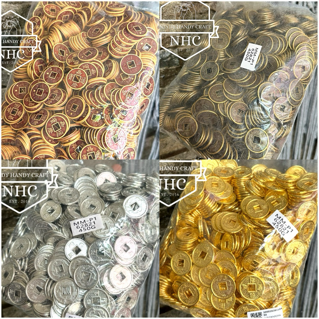 Grosir 1pon Koin Lama China Plastik 2.5cm isi 500pcs - Koin China per pon - Koin Lama - Koin China g