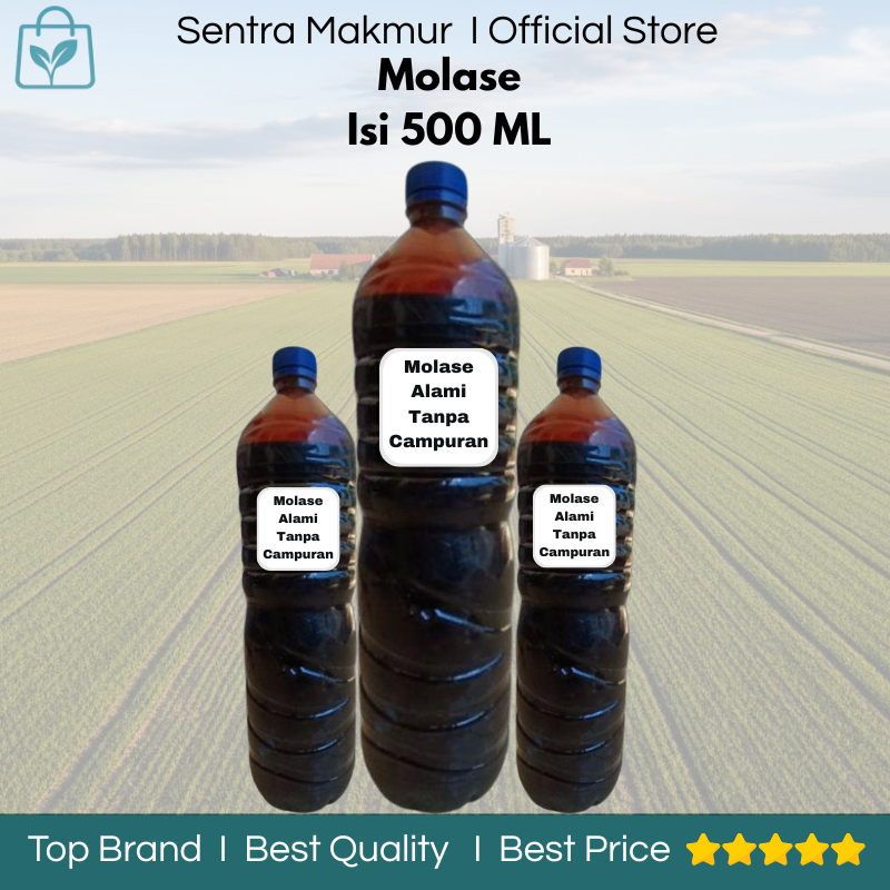 Molase isi Berat 500 ML - Molase Tebu Murni - Molase Tetes Tebu Murni - Molase Food Grade - Molase T