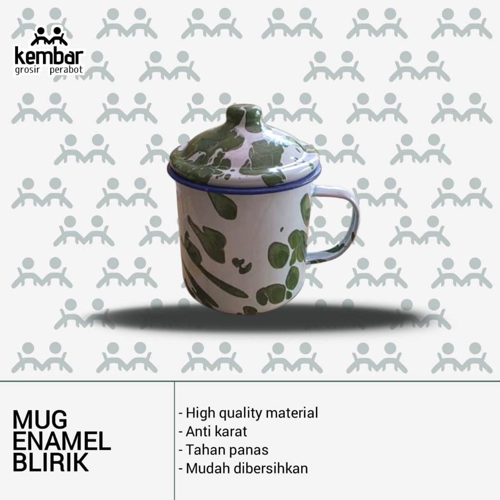 ( BISA COD ) Mug Cangkir Enamel / Blirik 9 Inchi Timbangan / Mug blirik 9 inch - Terlaris