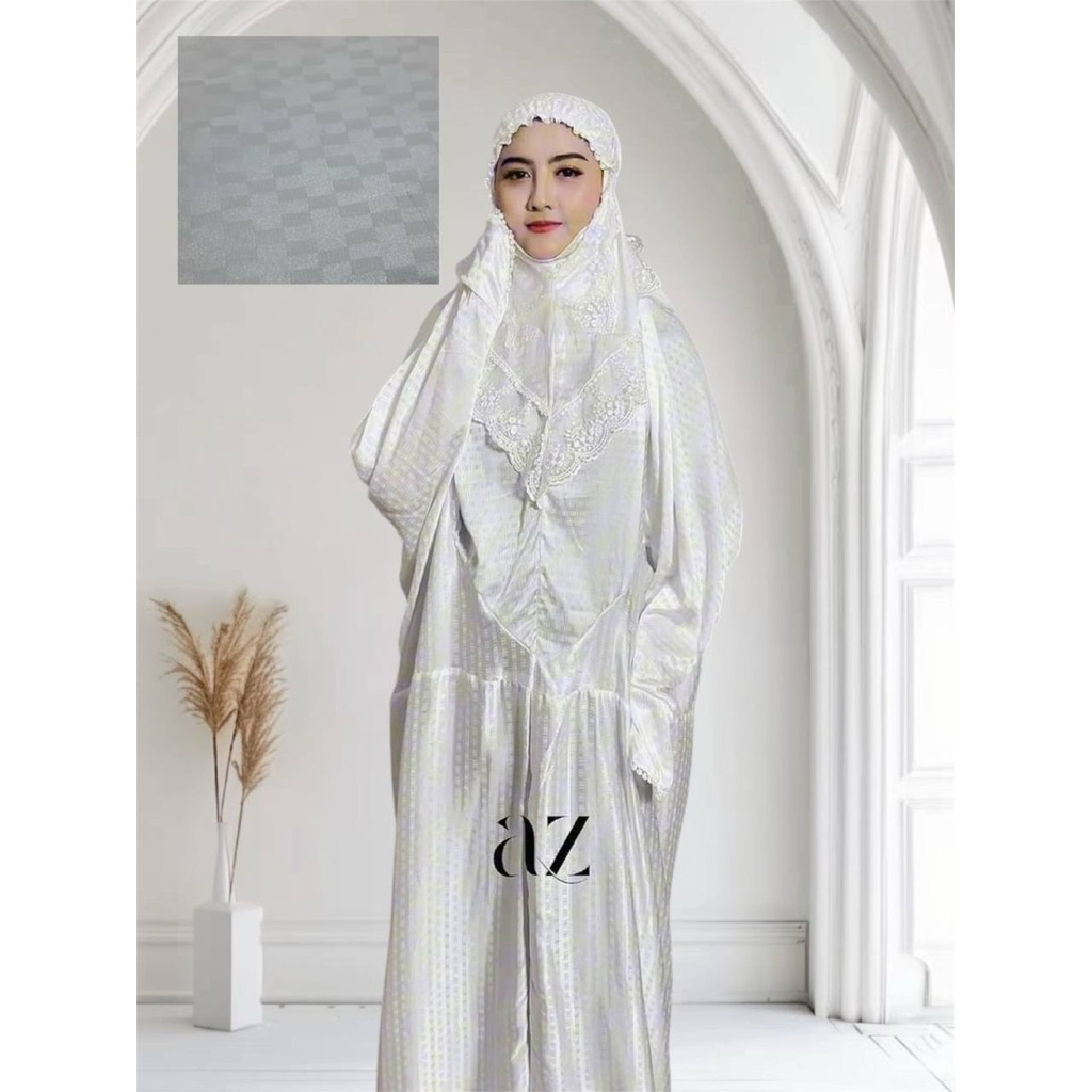 Mukena Terusan Sutra blitz renda tile