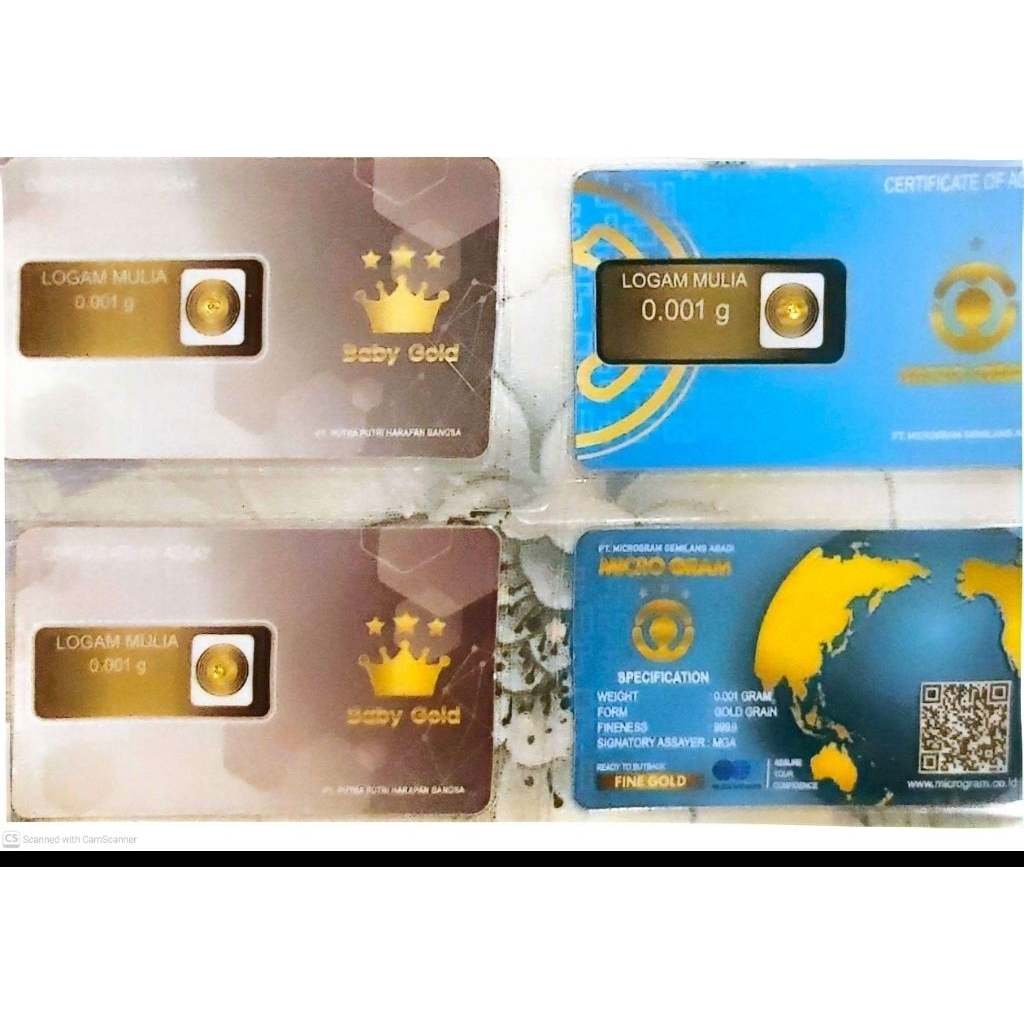 Emas Mini 0.001, 0.002, 0.01 & 0.025 GR Logam Mulia 24 Karat - Investasi Aman, Mudah Dijual, Tahan I
