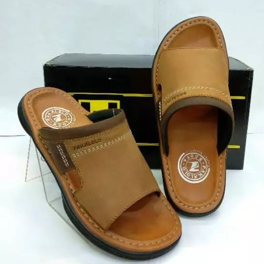 Sandal Kulit Pria Pakalolo N0873 - Black, Full Grain, Ukuran 39-43