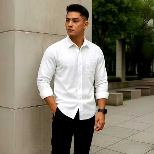 Kemeja Cuban Bowling Oversize Linen Shirt Lengan Panjang
