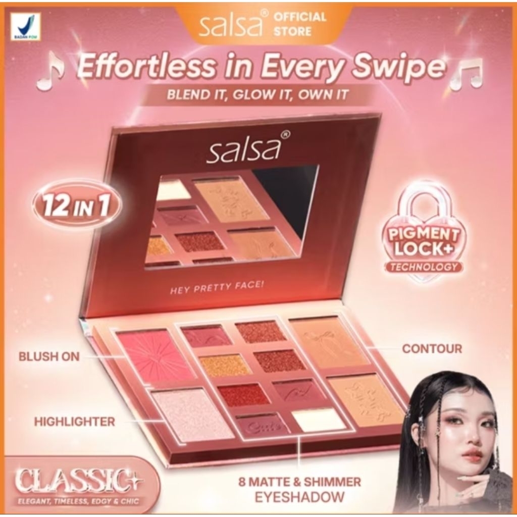 [BPOM] SALSA Rhapsody Face Palette Eyeshadow Contour Highlighter Classic | Amber