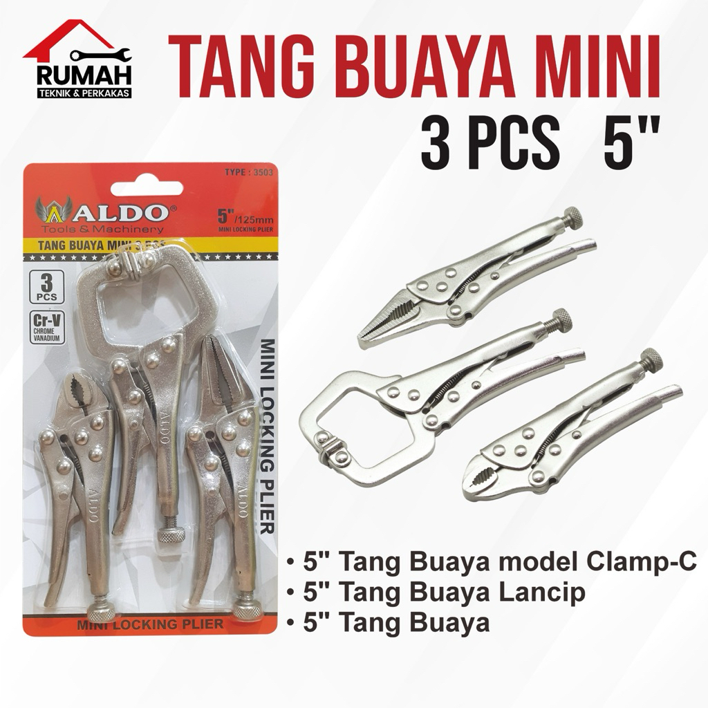 TANG BUAYA MINI SET 3 PCS (3503) / Tang jepit mini set