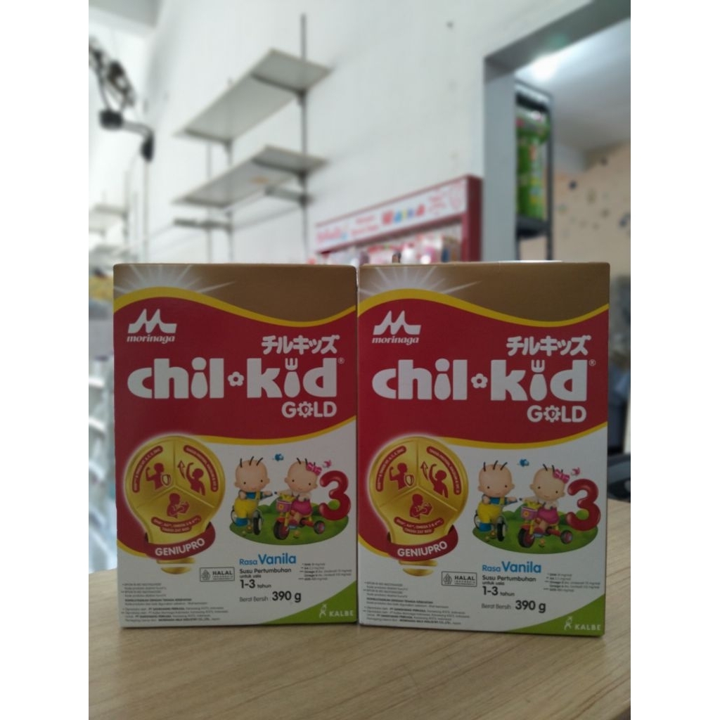 Chilkid Vanila 390gr Dus Utuh / Susu Formula Bayi 1-3Tahun / Morinaga Chilkid 1-3