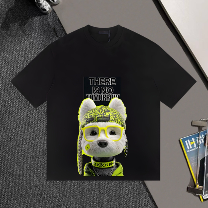 ISANNY DOG PUTIH LOGO T-SHIRT UNISEX OVERSIZE