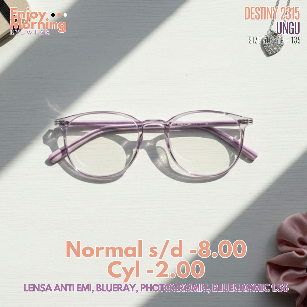 Kacamata Minus Wanita -025 s/d -8 Silinder -2 Anti Radiasi Blueray Photocromic Bluecromic Kacamata W