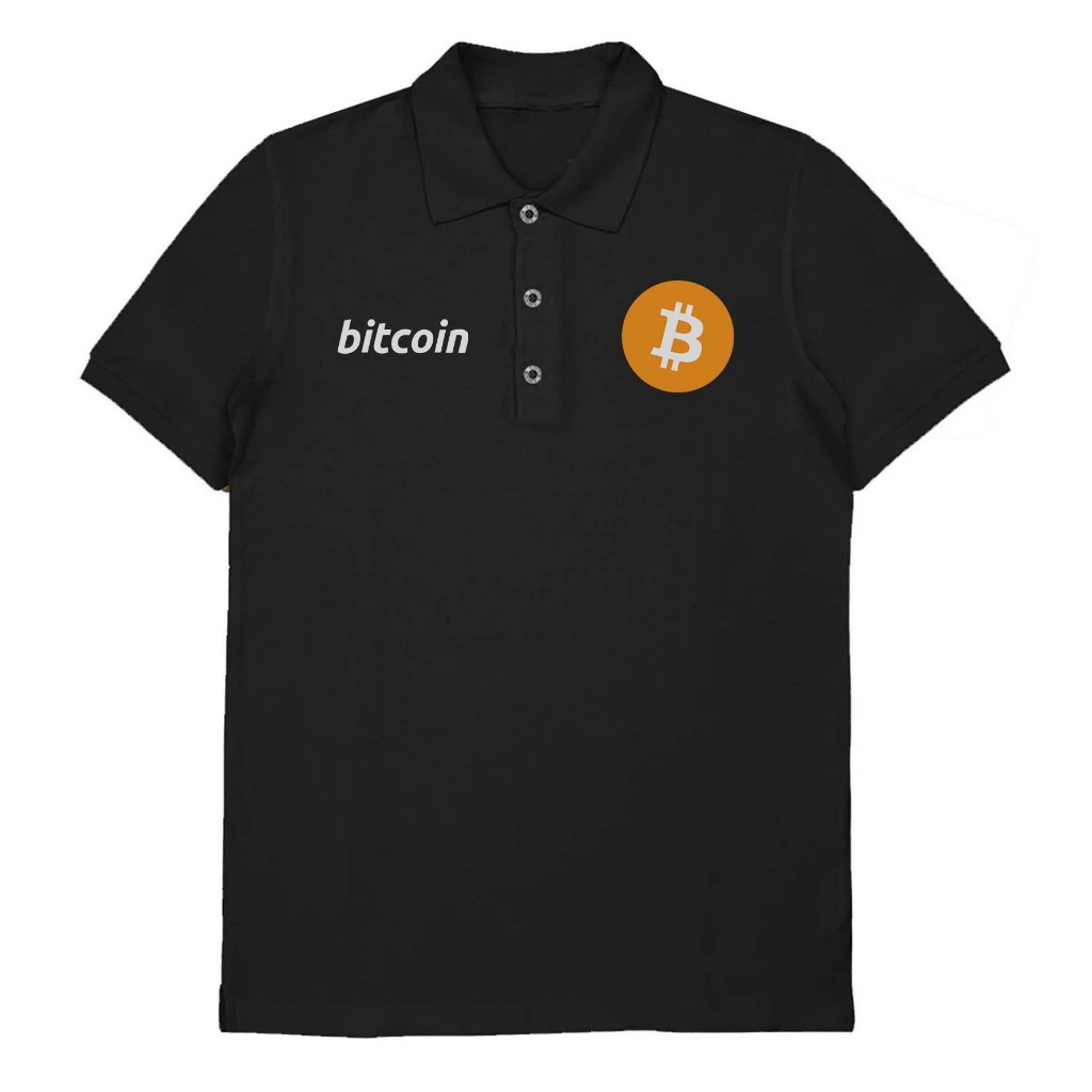 Kaos Polo Berkerah Crypto Logo Premium Cotton T-shirt BTC Bitcoin Crypto