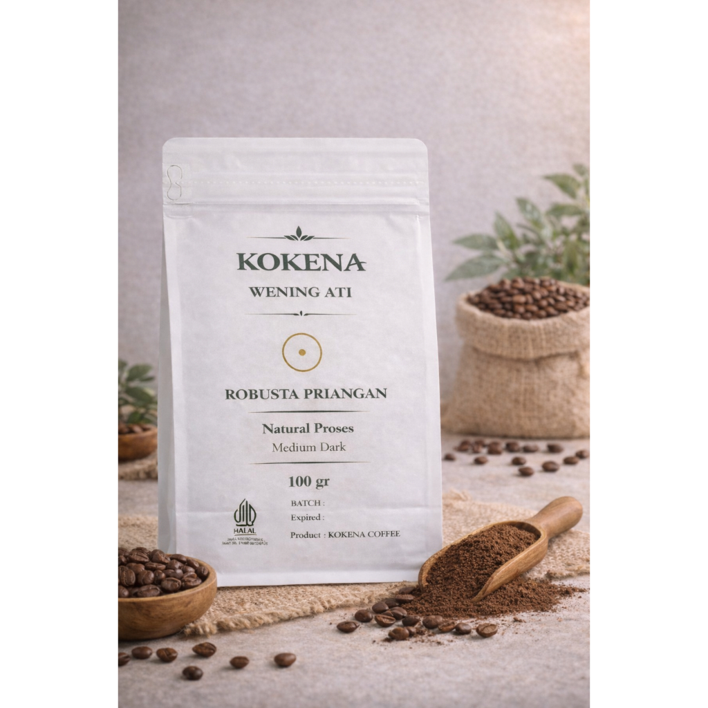 Kopi Robusta Priangan Premium Bubuk & Roasted Bean | 100gr, 200gr | Kokena Coffee