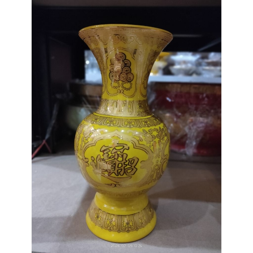 Pot Bunga/ Vas bunga ZC Kuning 10"