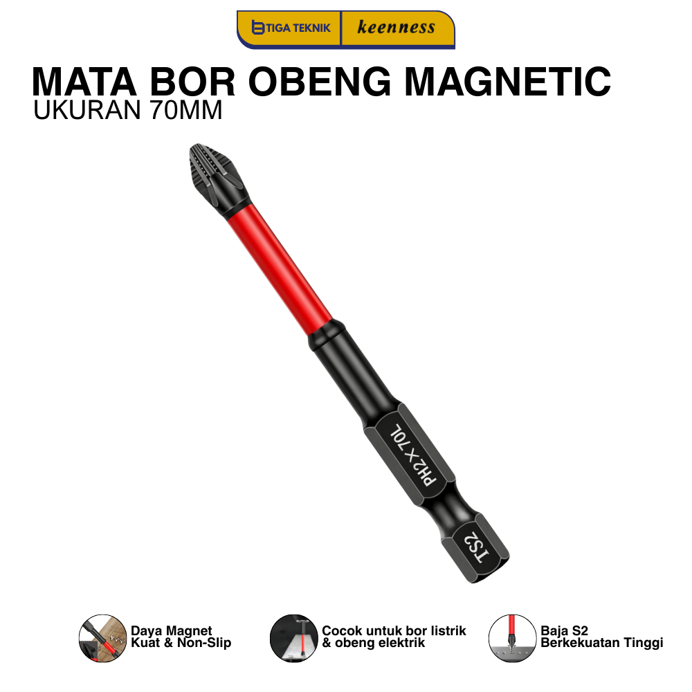 Mata Bor Obeng Anti Slip Magnetic Drill 25-150mm Mata Bor Magnet