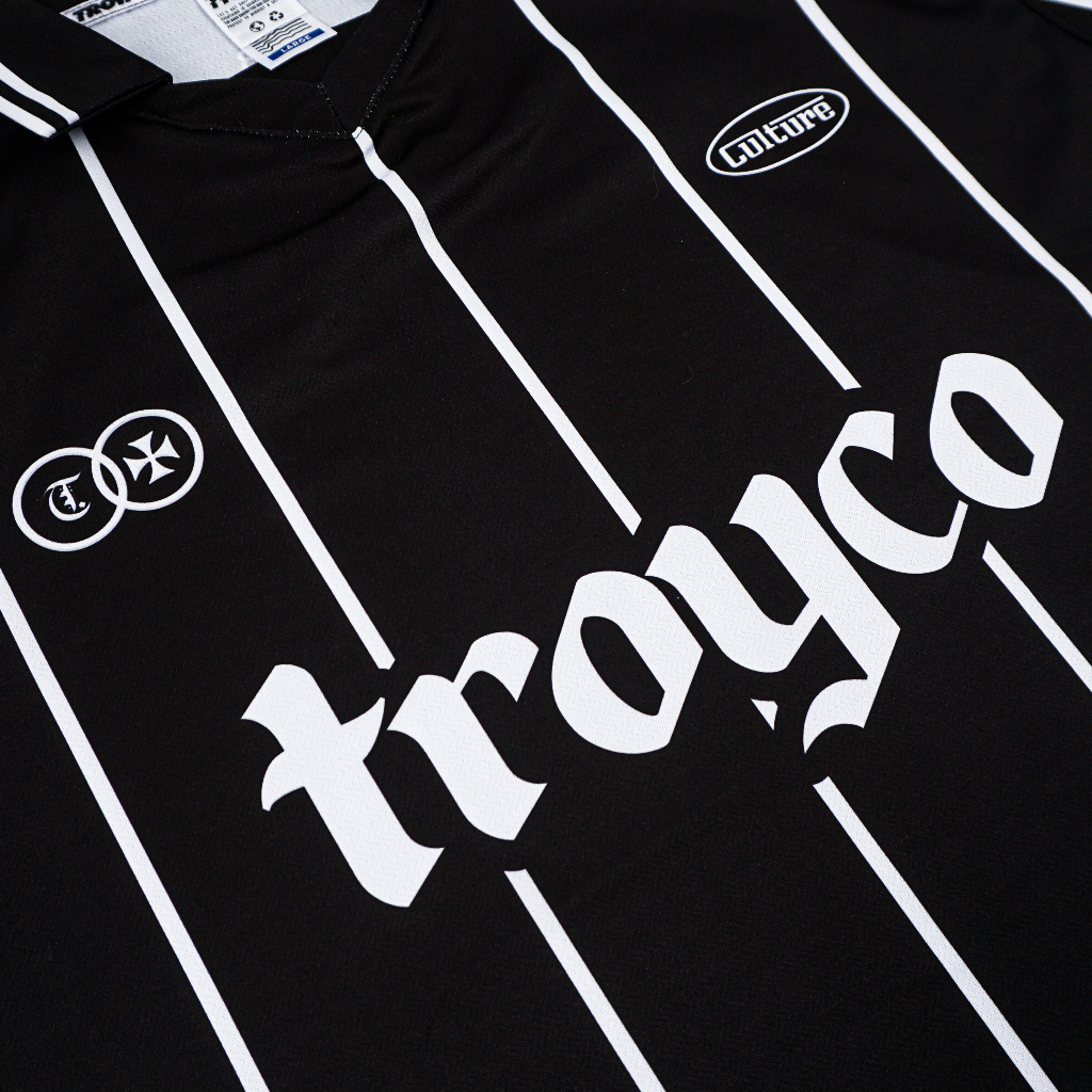 Troy Company Jersey Black Pinstripe Troyco -  Jersey Hitam Garis Klasik Putih JSM 3547