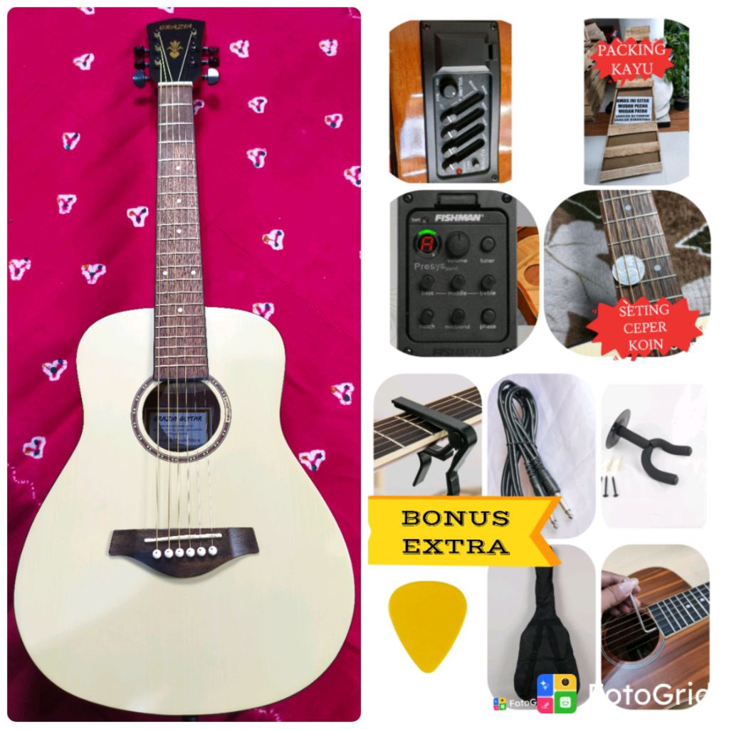 GITAR JUNIOR MEREK GRAZIA GITAR UKURAN 3/4 MODEL JN 05 N