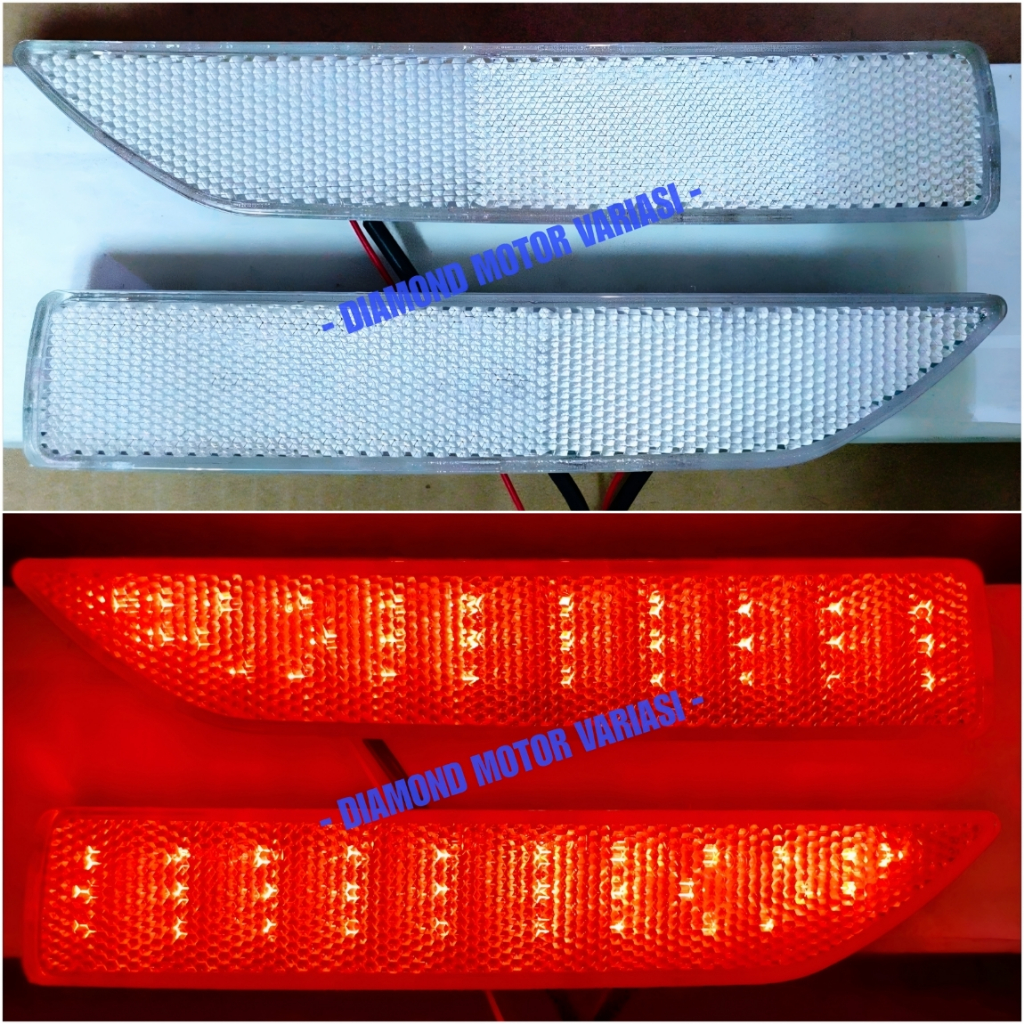 Mata Kucing Reflektor Lampu LED Bemper Belakang Mika Putih Honda Mobilio BRV 2014 2016 2017 2019