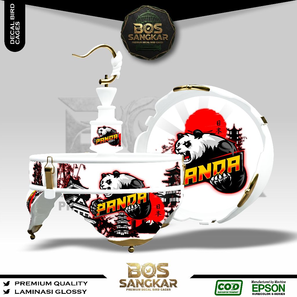 STIKER DECAL SANGKAR BURUNG BUNDAR LINGKARAN LOVE BIRD HELOPET BATMAN CUSTOM PANDA JEPANG BS3