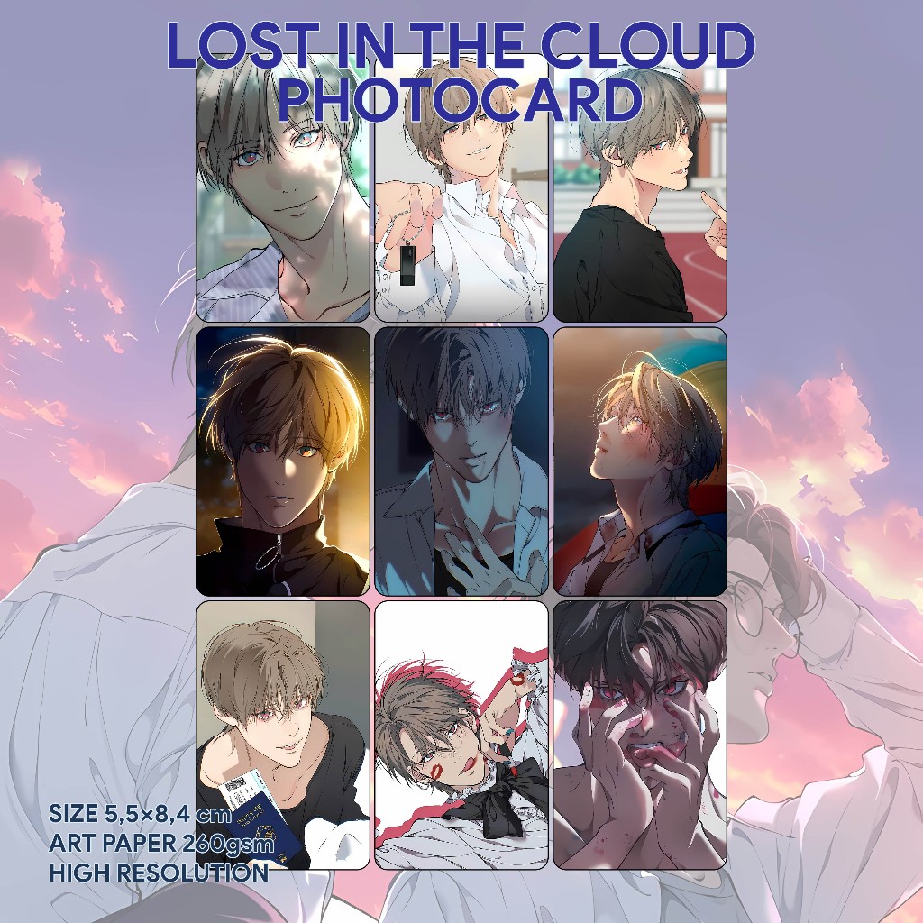 PHOTOCARD MANHWA BL LOST IN THE CLOUD/ PC MANHWA BL ISI 9 PCS