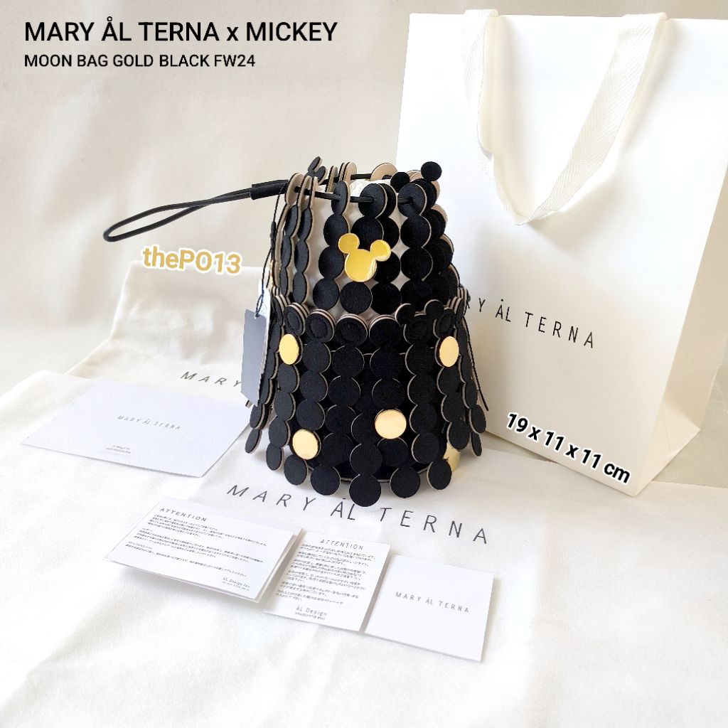 MARY AL TERNA X MICKEY MINI MOON BAG BLACK GOLD FW24 AUTHENTIC 100% BNWT